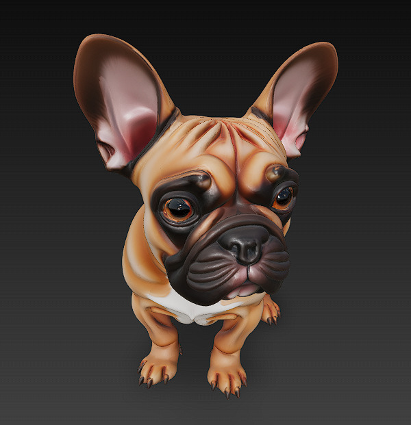 French Bulldog Brown Dog Realistic 3D Model - Low Poly Realistic Low-poly 3D model_4
