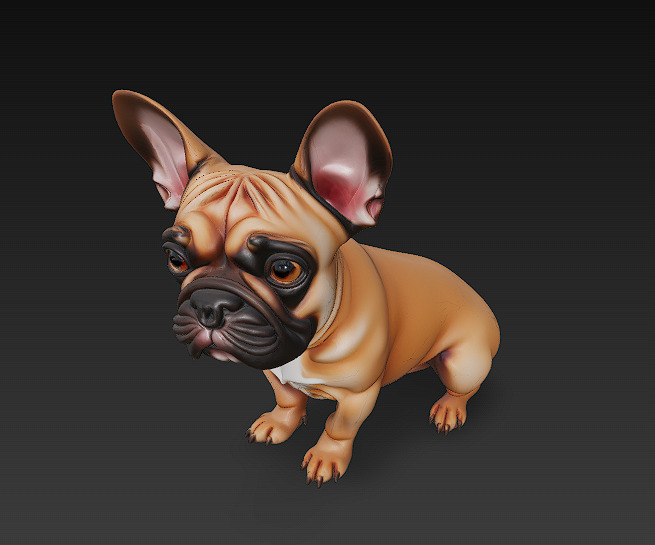 French Bulldog Brown Dog Realistic 3D Model - Low Poly Realistic Low-poly 3D model_3