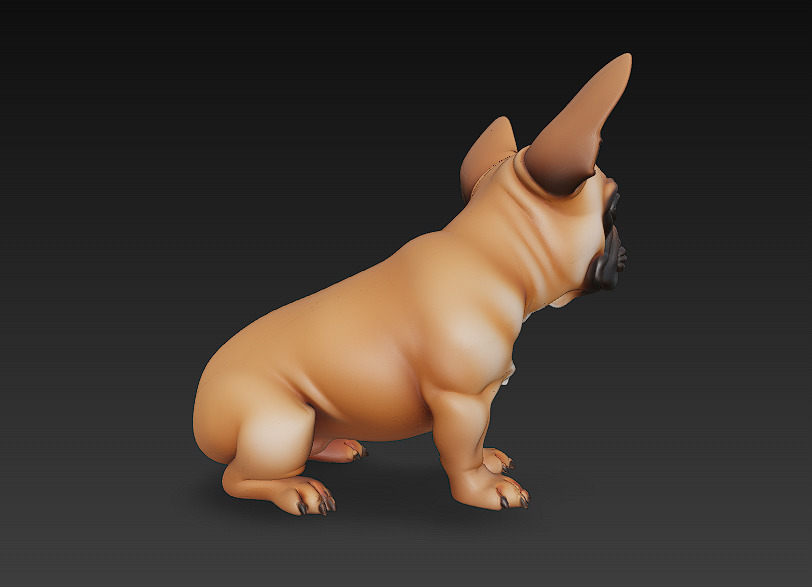 French Bulldog Brown Dog Realistic 3D Model - Low Poly Realistic Low-poly 3D model_7
