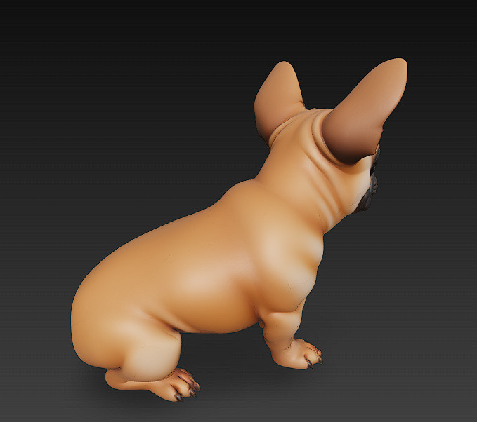 French Bulldog Brown Dog Realistic 3D Model - Low Poly Realistic Low-poly 3D model_5