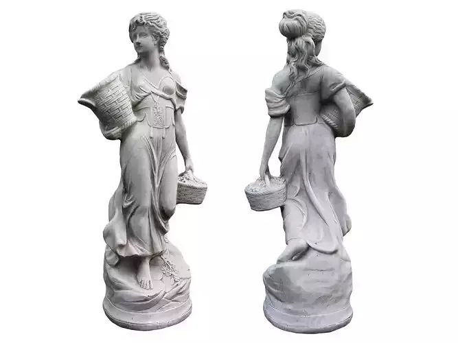 Garden sculpture Antique girl with baskets