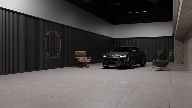 Modern Car Interior Studio Scene - Blender Environment 3D model