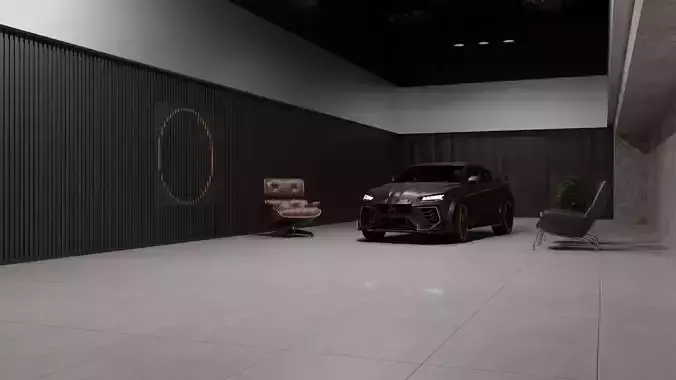 Modern Car Interior Studio Scene - Blender Environment