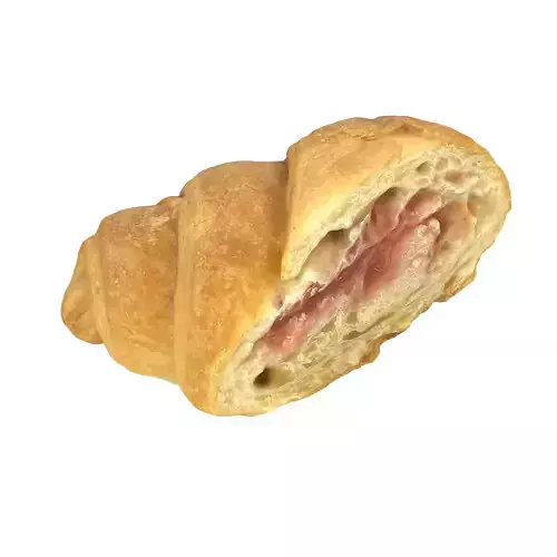 Cut Croissant Low-poly 3D model