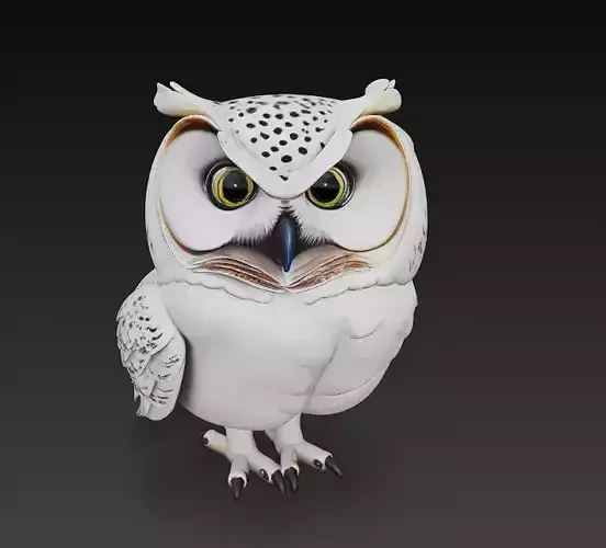 Owl White Realistic 3D Model - Low Poly Realistic Low-poly 3D model Owl White Realistic 3D Model - Low Poly Realistic Low-poly 3D model