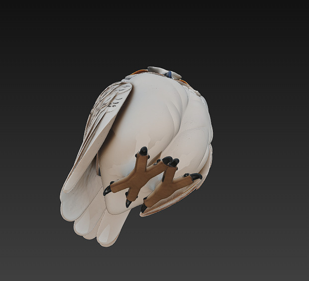 Owl White Realistic 3D Model - Low Poly Realistic Low-poly 3D model_7