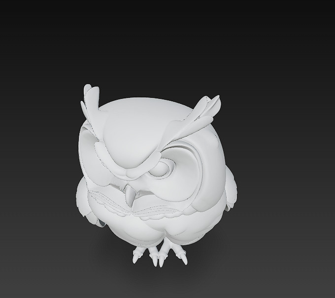 Owl White Realistic 3D Model - Low Poly Realistic Low-poly 3D model_13