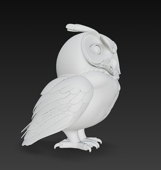 Owl White Realistic 3D Model - Low Poly Realistic Low-poly 3D model_10
