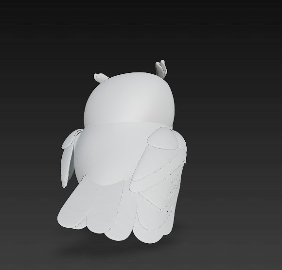 Owl White Realistic 3D Model - Low Poly Realistic Low-poly 3D model_11