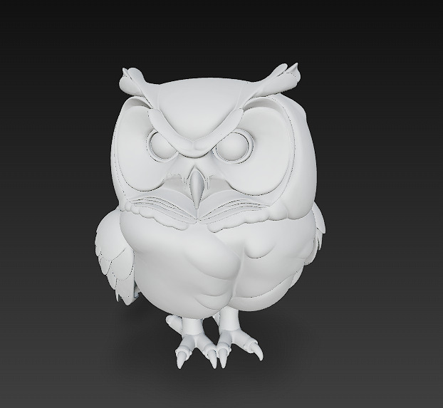 Owl White Realistic 3D Model - Low Poly Realistic Low-poly 3D model_9