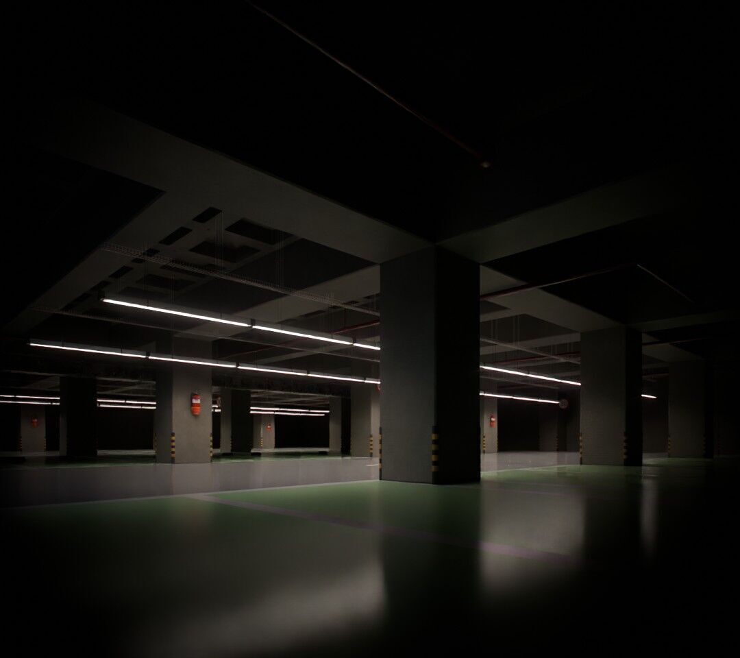 Car Park Low-poly 3D model_7