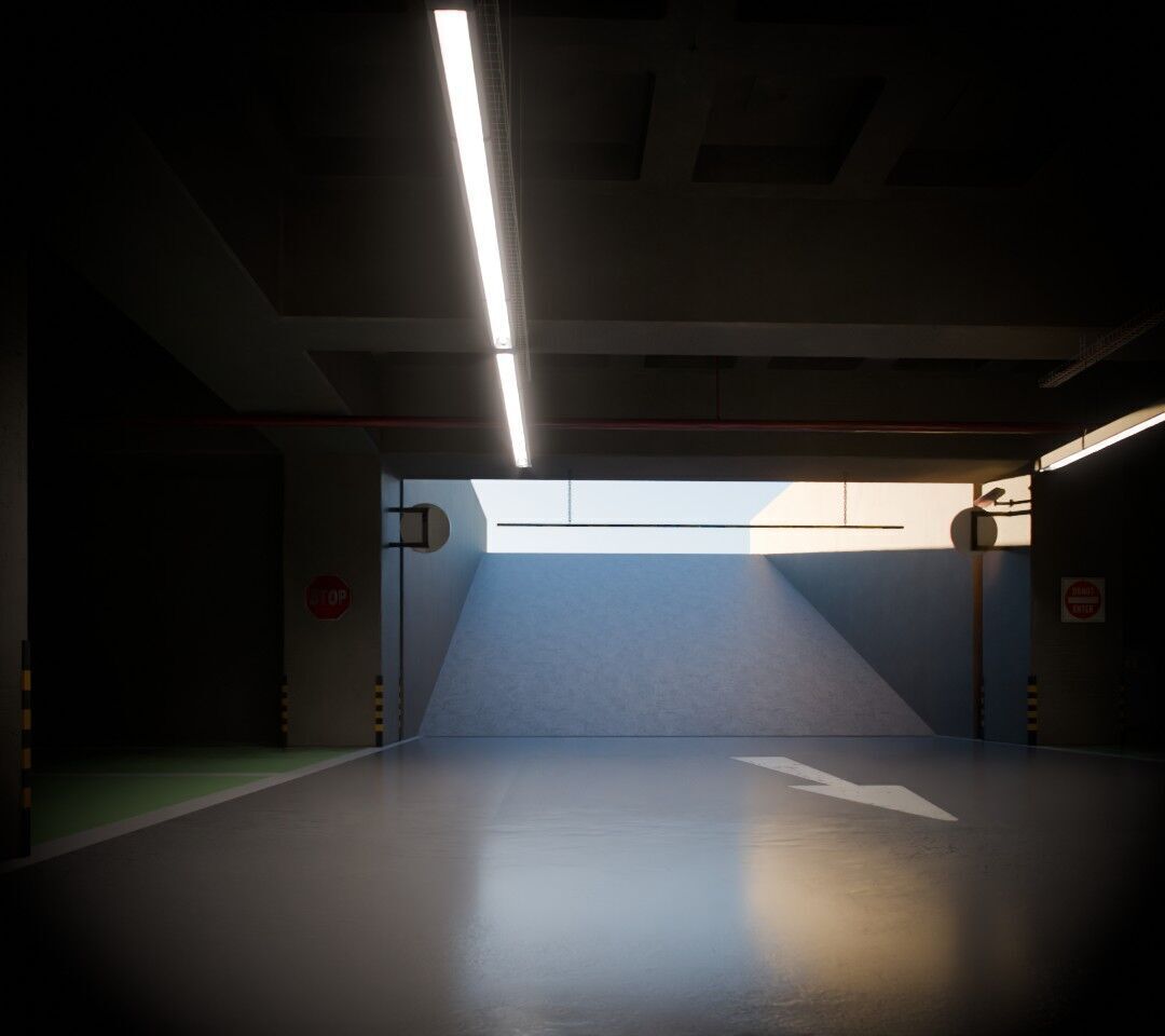 Car Park Low-poly 3D model_8