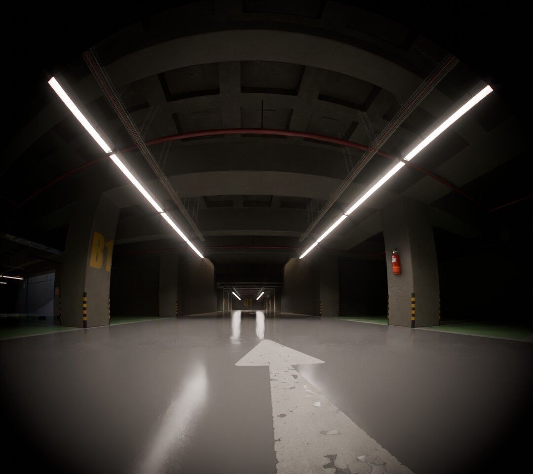 Car Park Low-poly 3D model_4