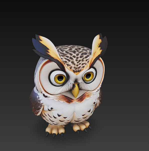 Owl Realistic 3D Model - Low Poly Realistic Low-poly 3D model_2