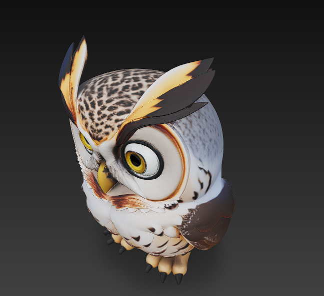 Owl Realistic 3D Model - Low Poly Realistic Low-poly 3D model_3