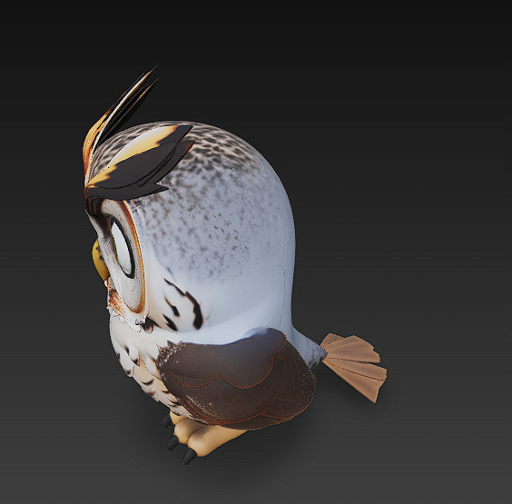 Owl Realistic 3D Model - Low Poly Realistic Low-poly 3D model_5