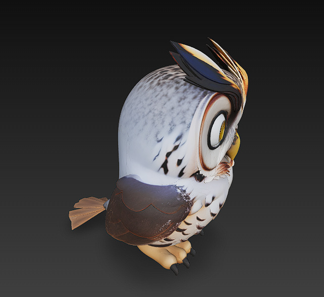 Owl Realistic 3D Model - Low Poly Realistic Low-poly 3D model_4