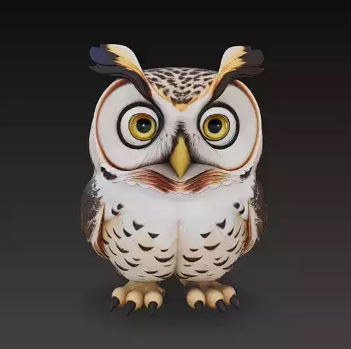Owl Realistic 3D Model - Low Poly Realistic Low-poly 3D model Owl Realistic 3D Model - Low Poly Realistic Low-poly 3D model