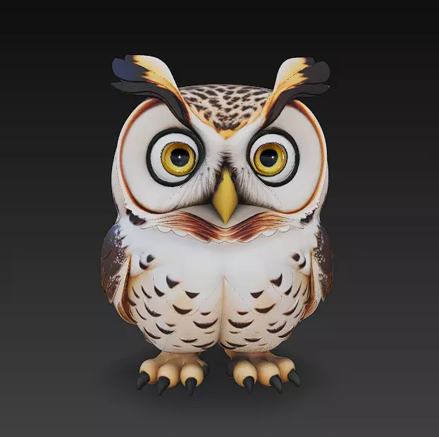 Owl Realistic 3D Model - Low Poly Realistic Low-poly 3D model_0