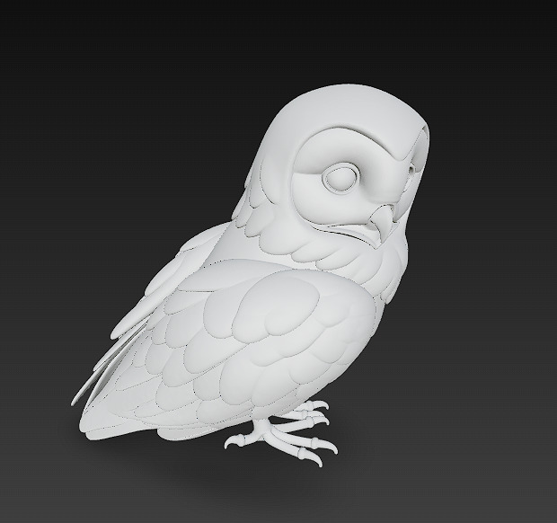 Owl Wild Realistic 3D Model - Low Poly Realistic Low-poly 3D model_10
