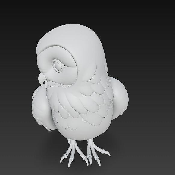 Owl Wild Realistic 3D Model - Low Poly Realistic Low-poly 3D model_14
