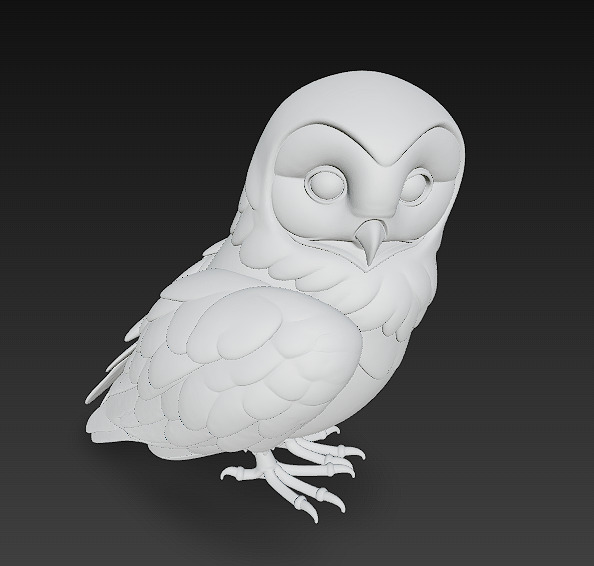 Owl Wild Realistic 3D Model - Low Poly Realistic Low-poly 3D model_15