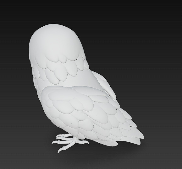 Owl Wild Realistic 3D Model - Low Poly Realistic Low-poly 3D model_12