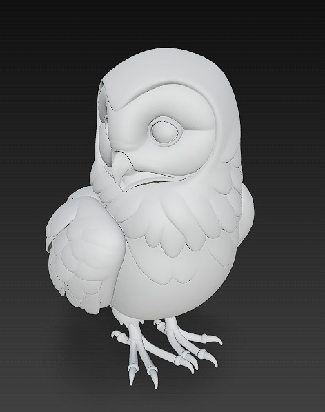 Owl Wild Realistic 3D Model - Low Poly Realistic Low-poly 3D model_9