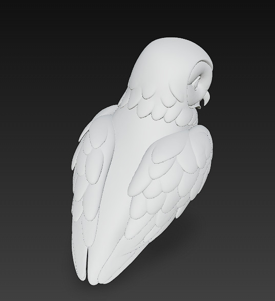 Owl Wild Realistic 3D Model - Low Poly Realistic Low-poly 3D model_11