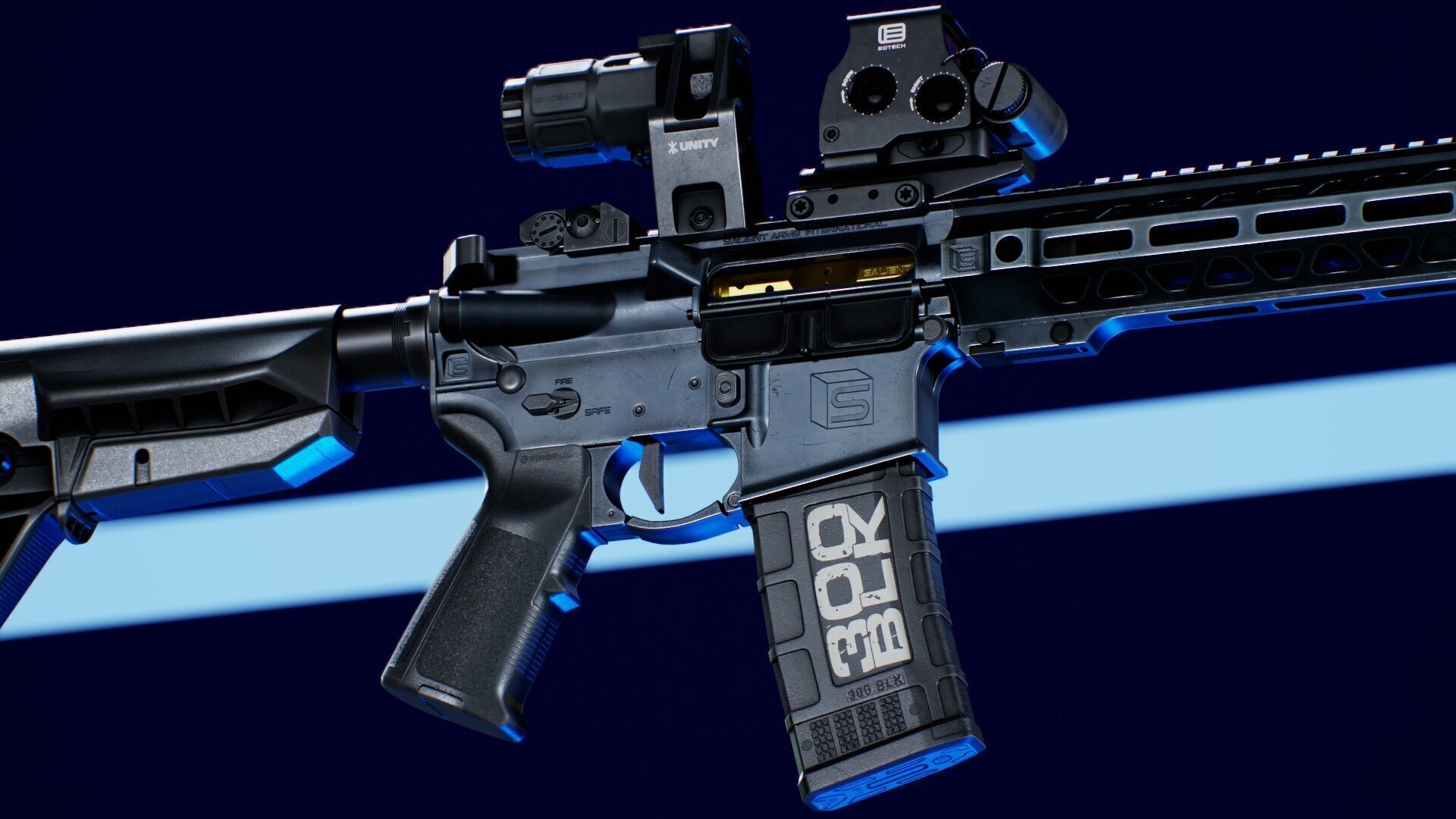 SAI GRY SBR 300 BLK Modular Rifle 3 in 1 Low-poly 3D model_2