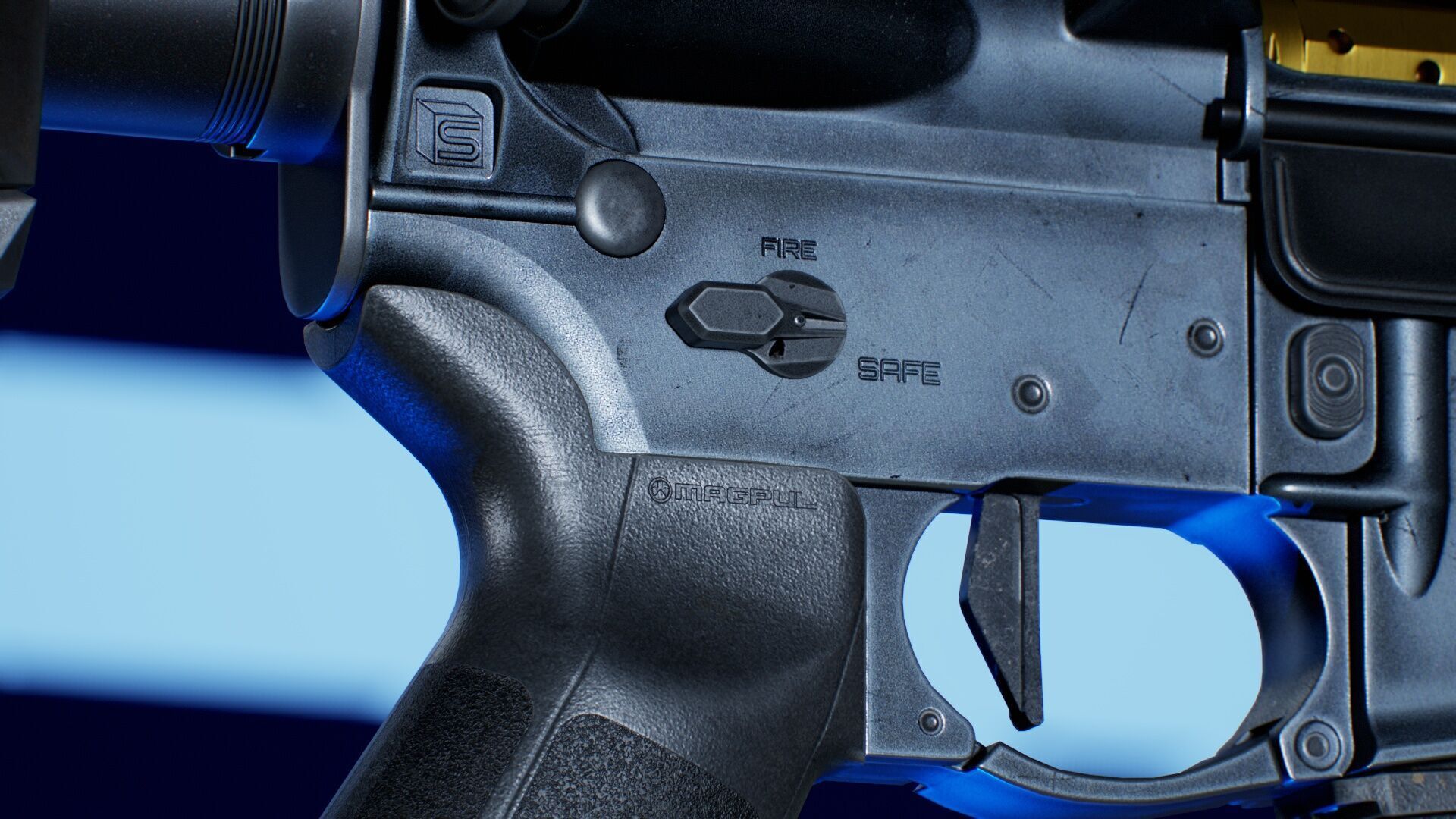 SAI GRY SBR 300 BLK Modular Rifle 3 in 1 Low-poly 3D model_9