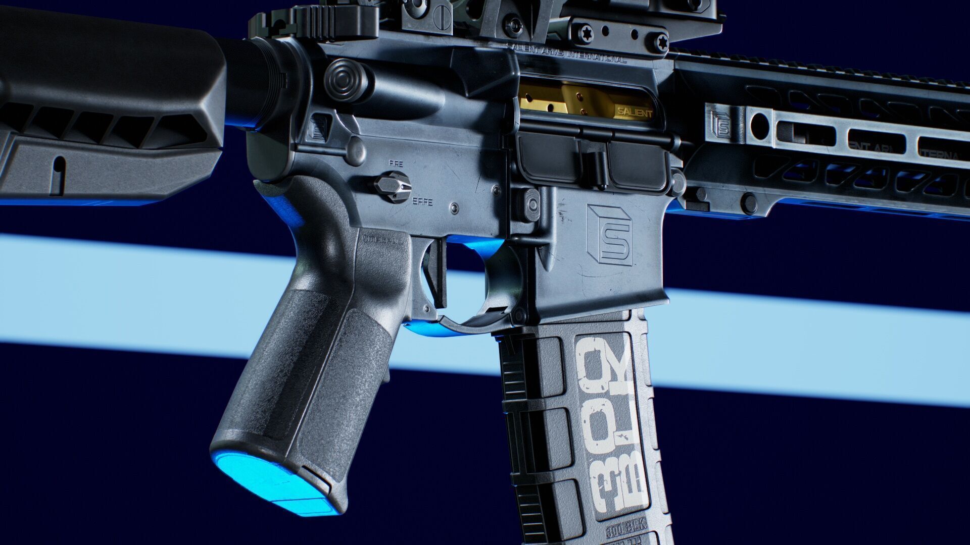 SAI GRY SBR 300 BLK Modular Rifle 3 in 1 Low-poly 3D model_4