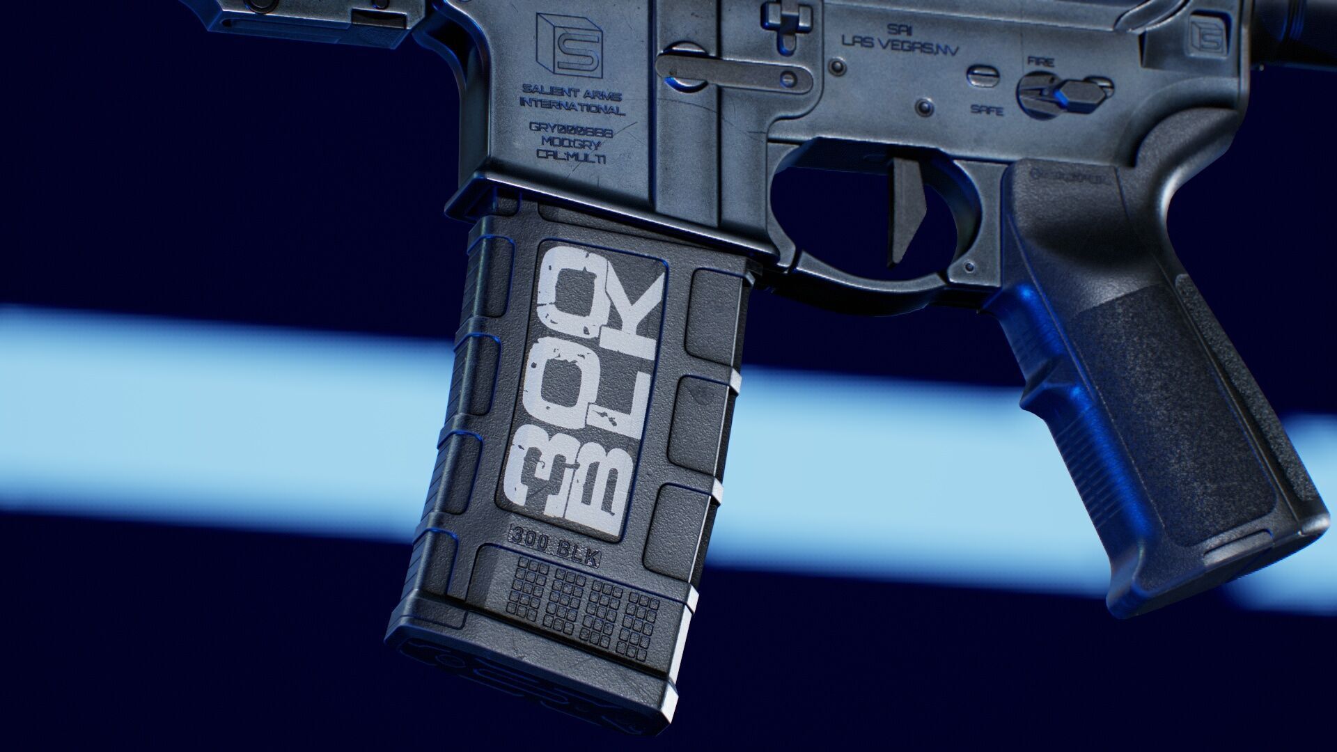 SAI GRY SBR 300 BLK Modular Rifle 3 in 1 Low-poly 3D model_21