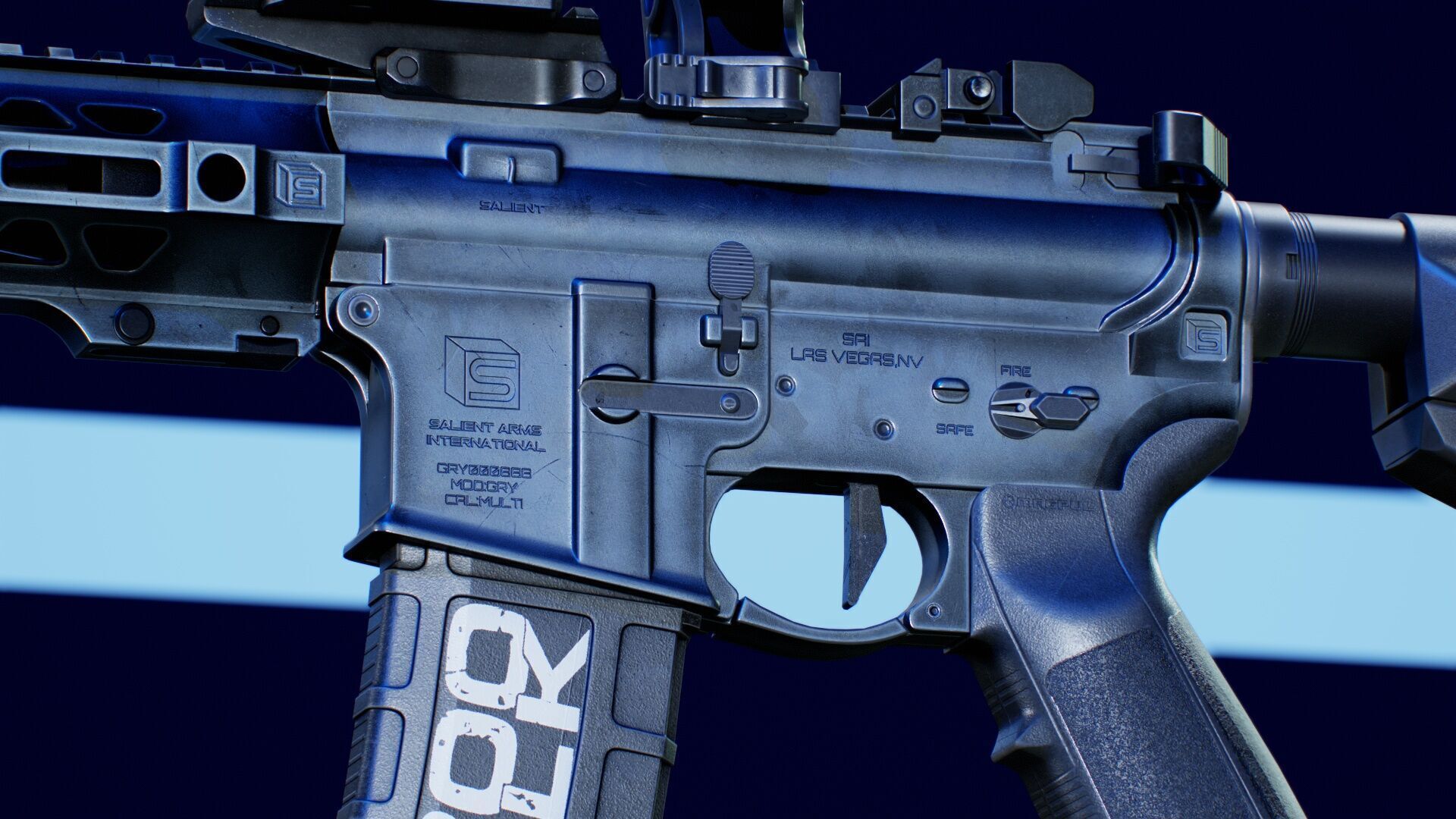 SAI GRY SBR 300 BLK Modular Rifle 3 in 1 Low-poly 3D model_18