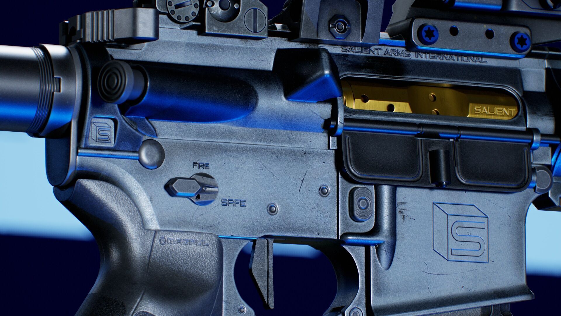 SAI GRY SBR 300 BLK Modular Rifle 3 in 1 Low-poly 3D model_7