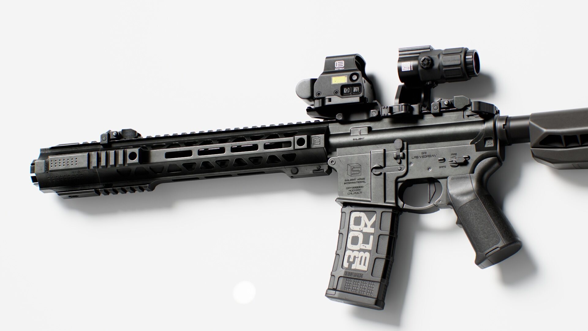 SAI GRY SBR 300 BLK Modular Rifle 3 in 1 Low-poly 3D model_24