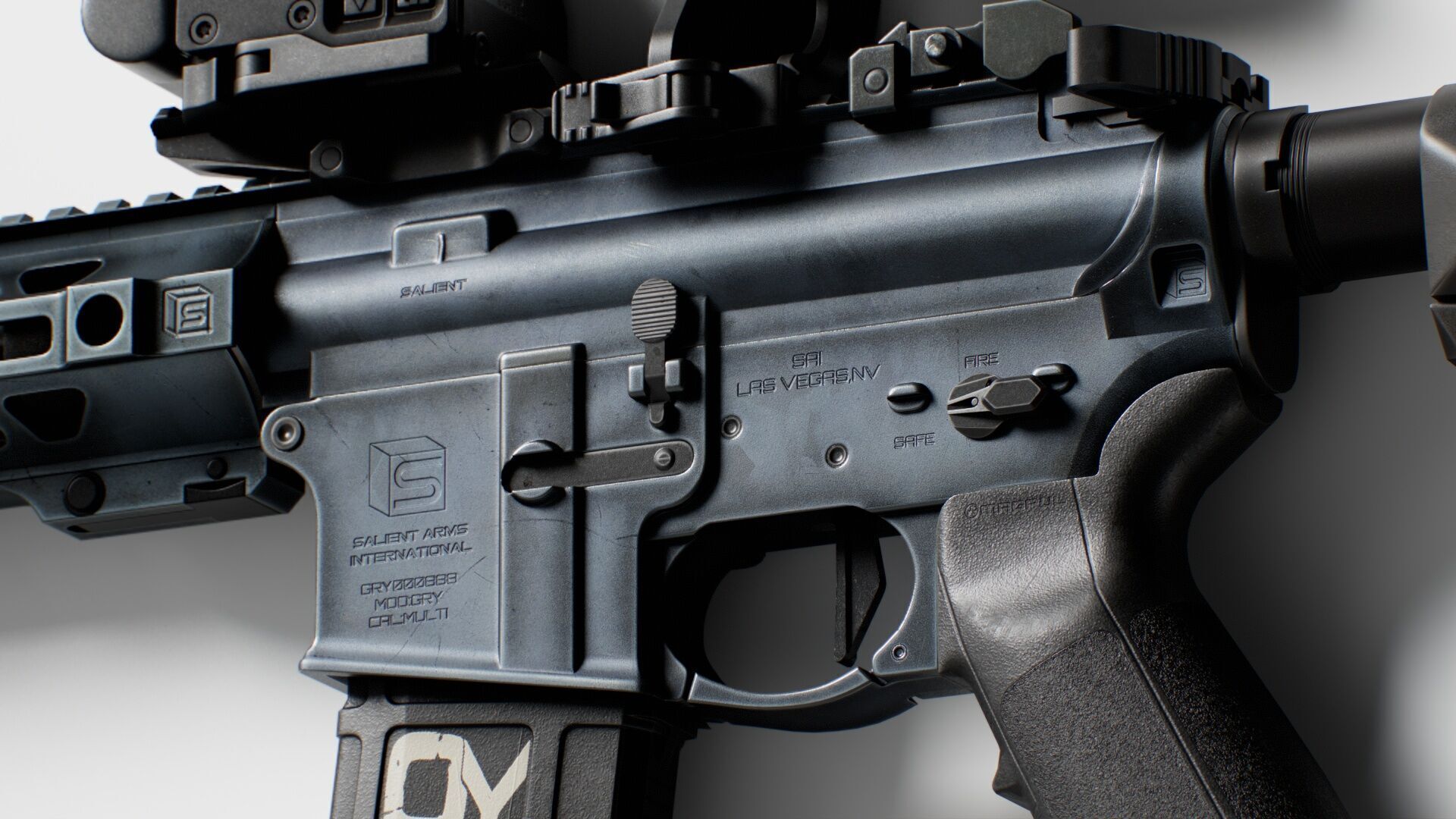 SAI GRY SBR 300 BLK Modular Rifle 3 in 1 Low-poly 3D model_28