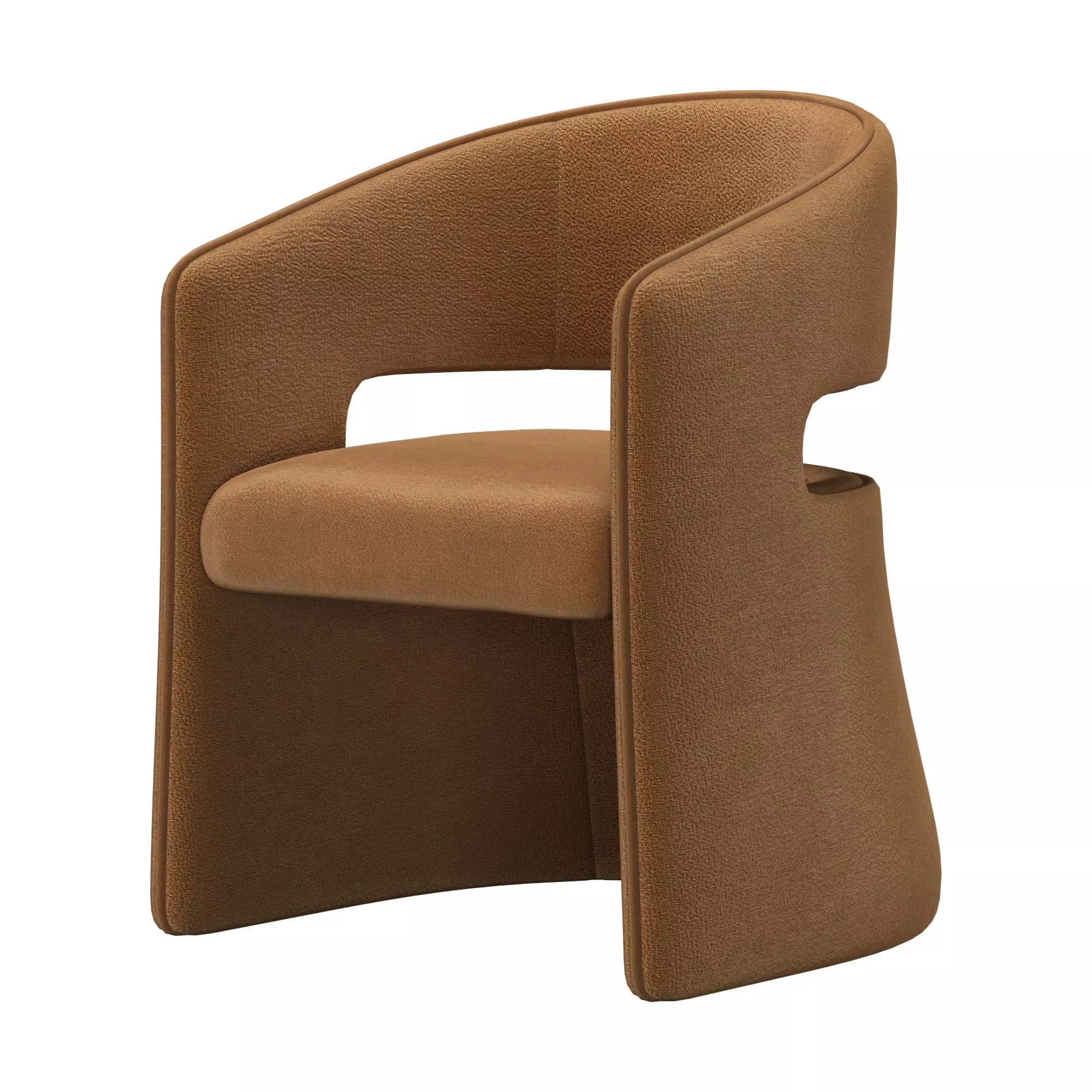 Gia Open-Back Fabric Dining Armchair 3D model