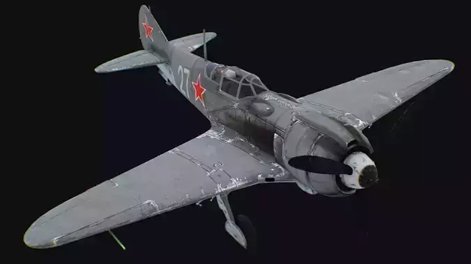 Lavochkin La-5 La-5FN Fighter Bomber Russian USSR Aircraft Low-poly 3D model