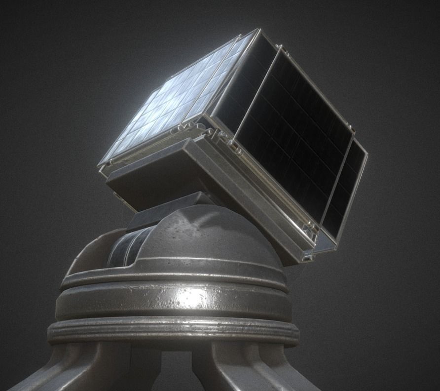 Solar Power Tower Animated and Game Ready Low-poly 3D model_14