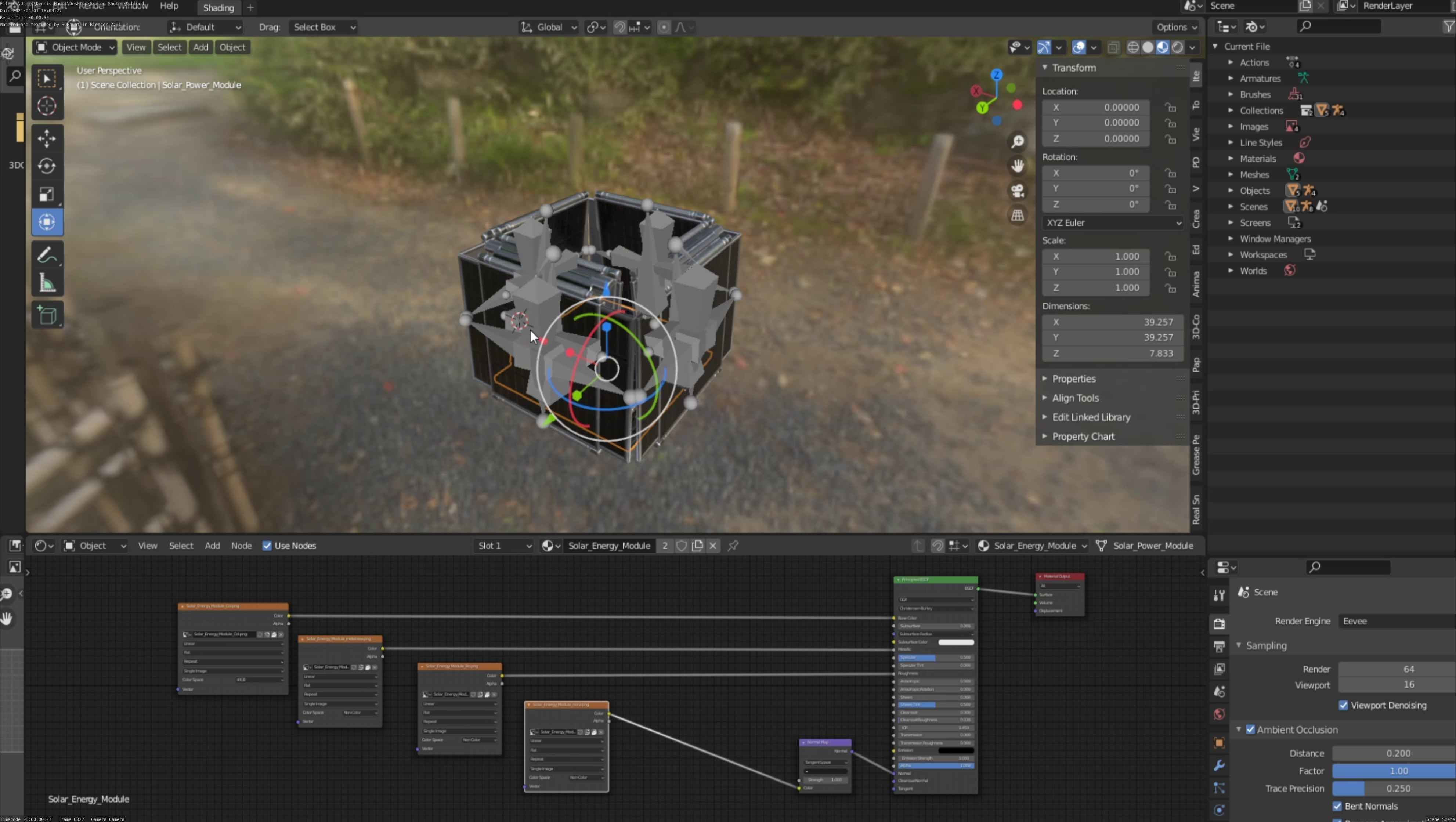 Solar Power Tower Animated and Game Ready Low-poly 3D model_23