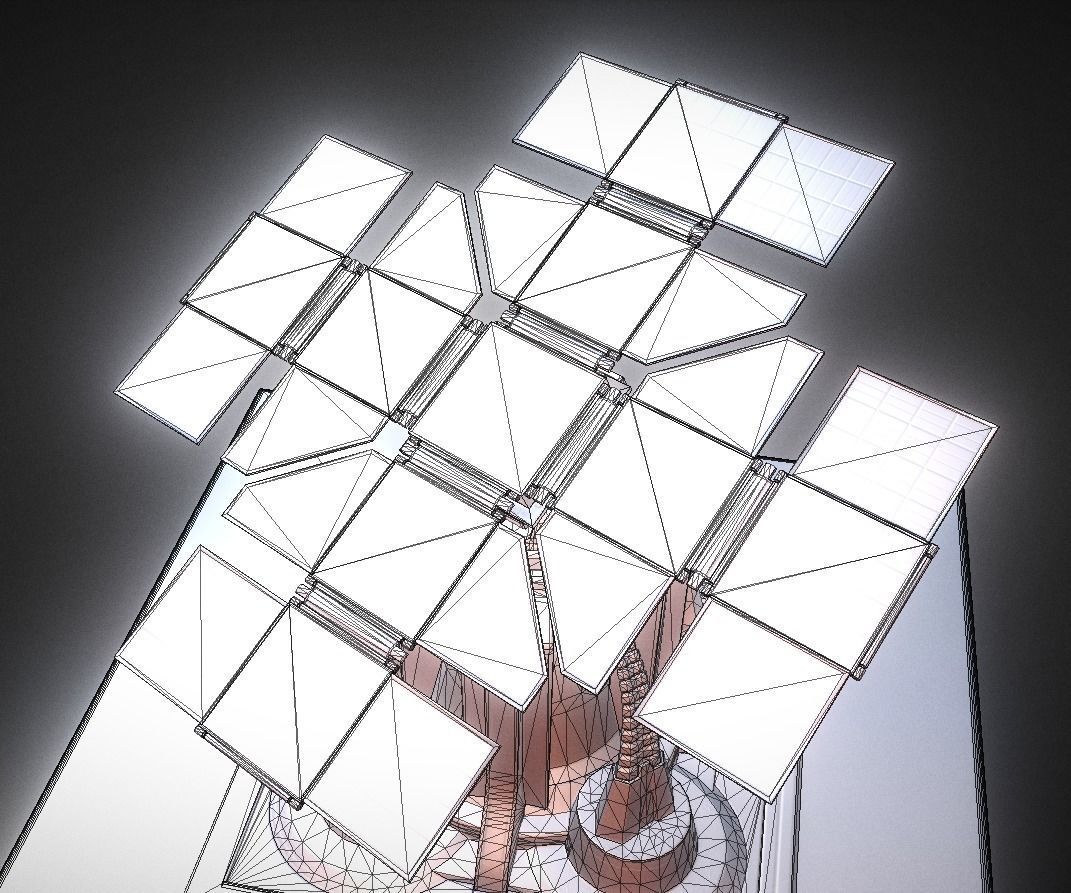 Solar Power Tower Animated and Game Ready Low-poly 3D model_8