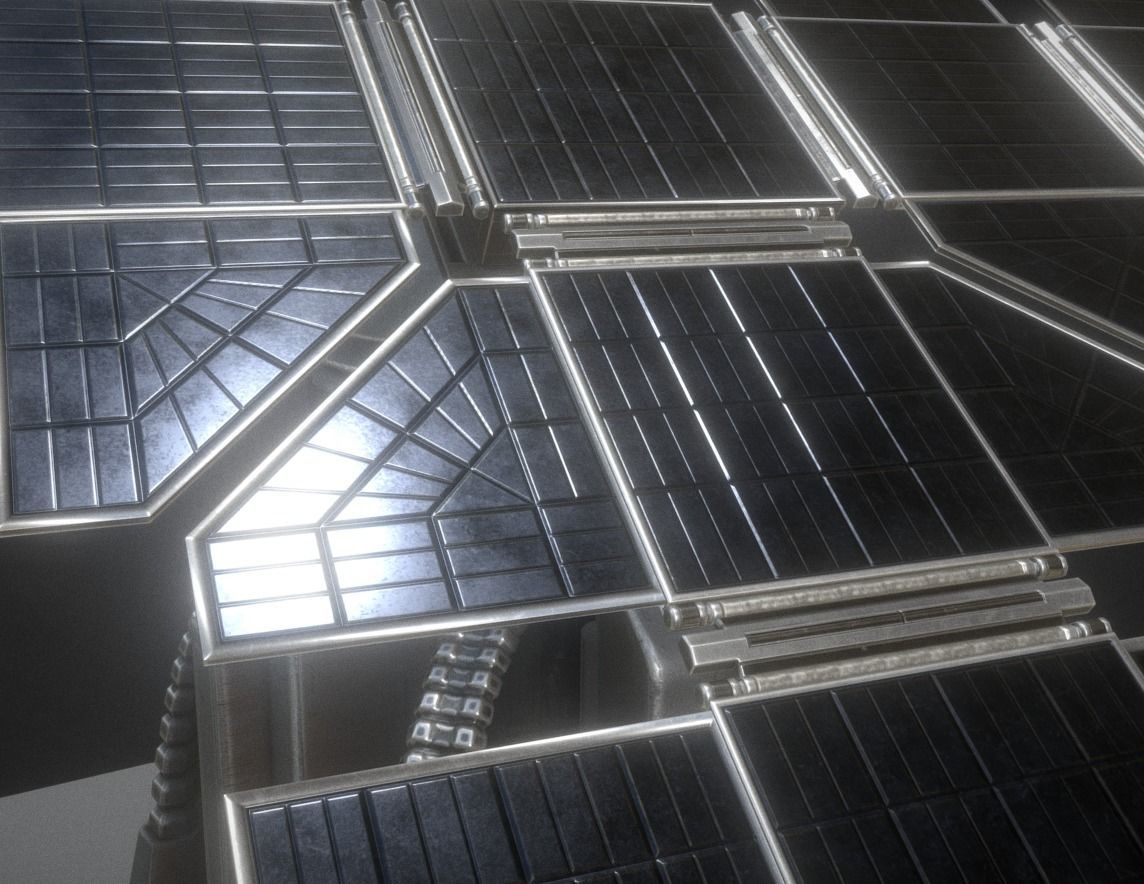 Solar Power Tower Animated and Game Ready Low-poly 3D model_3