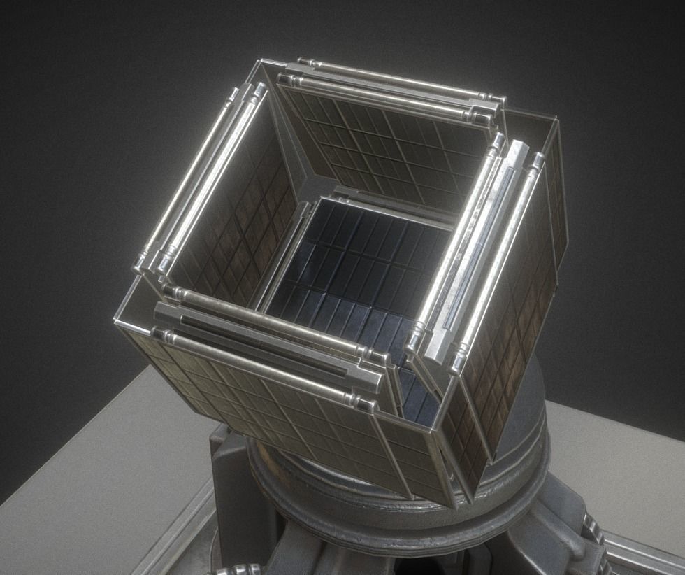 Solar Power Tower Animated and Game Ready Low-poly 3D model_5