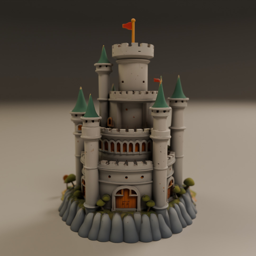 medieval castle 3D print model_11