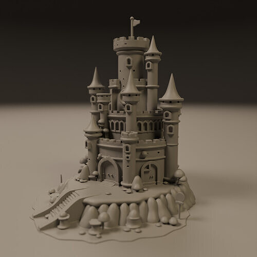 medieval castle 3D print model 6