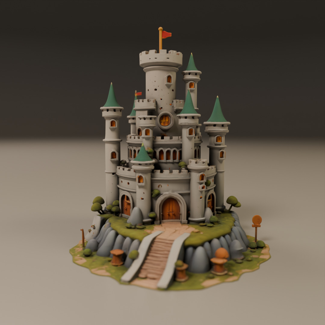 medieval castle 3D print model_16