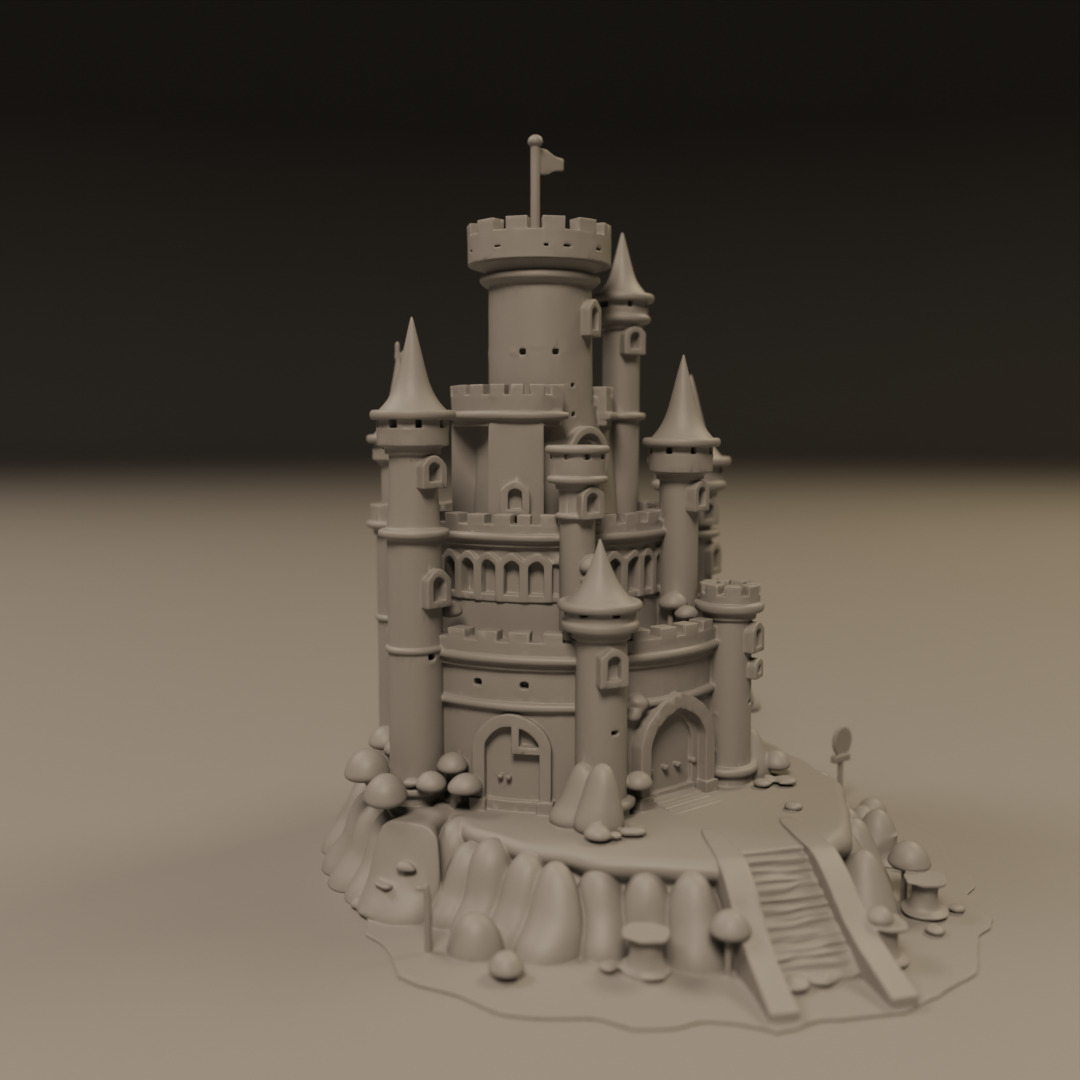 medieval castle 3D print model_4