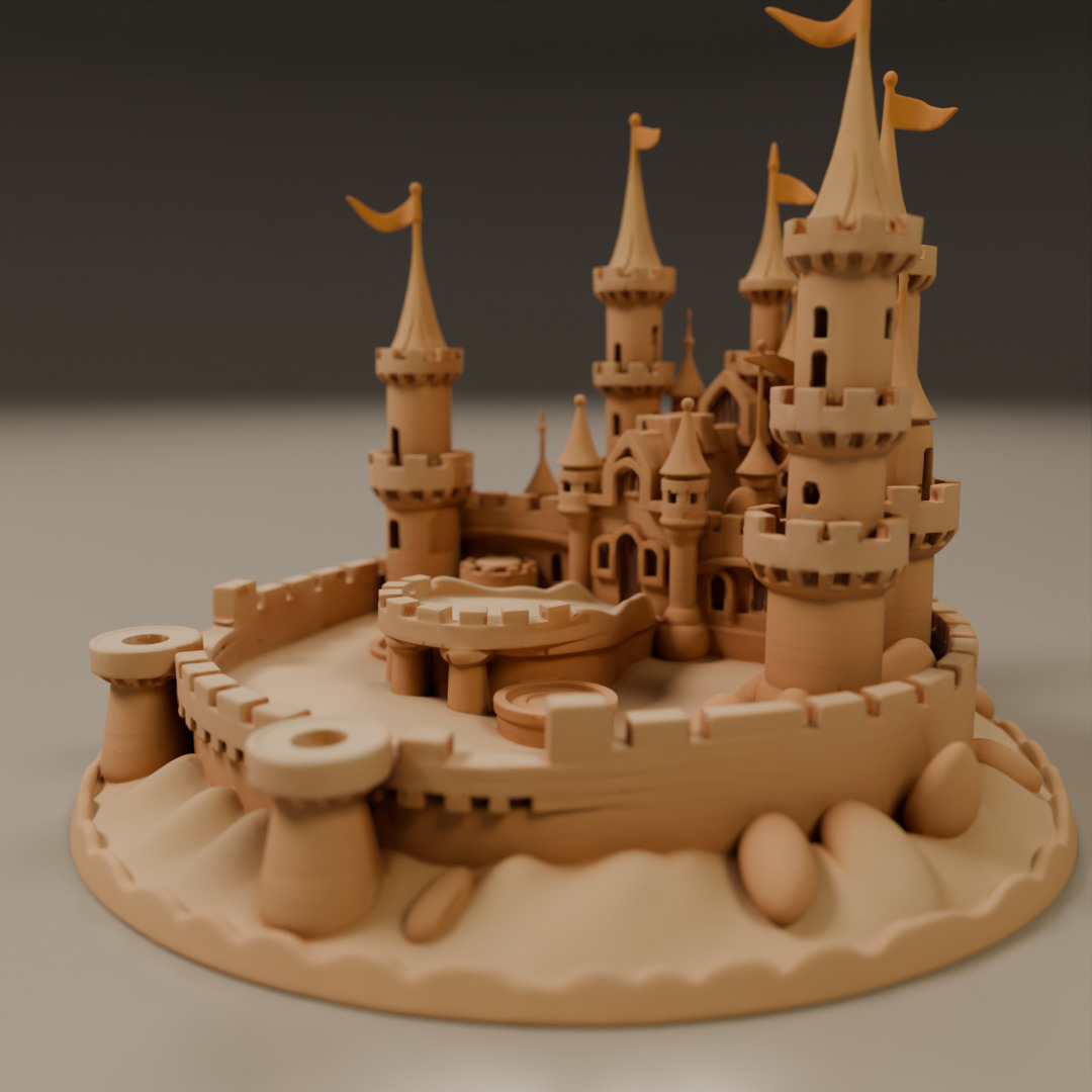 sand castle 3D print model_13