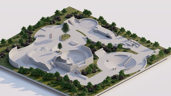 Skatepark-Skate Park PACK 3D model